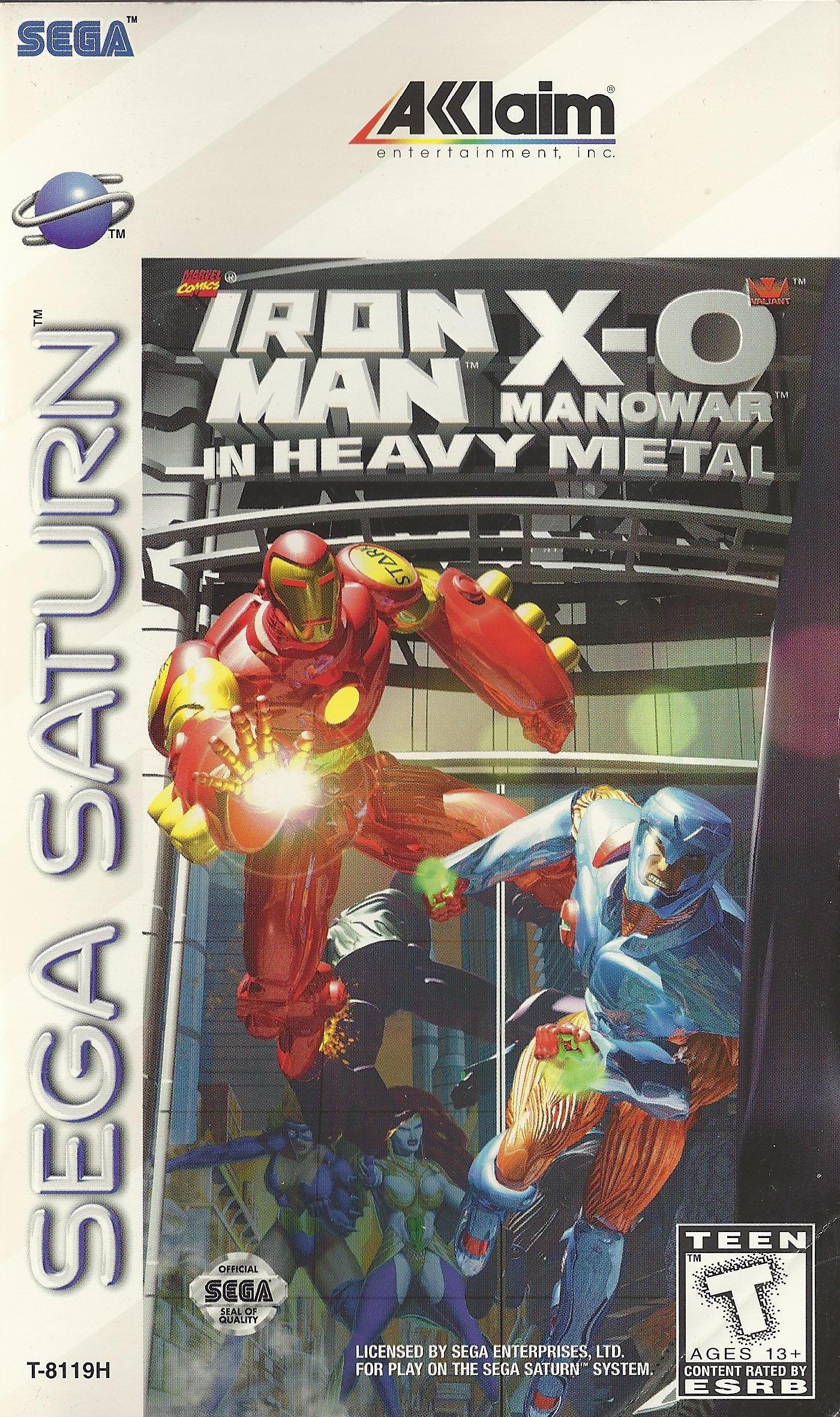Iron Man X-O Manowar in Heavy Metal box art for Sega Saturn